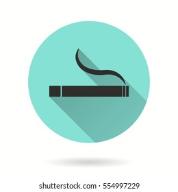 Smoke vector icon. Black illustration isolated on green background for graphic and web design.