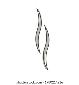 Smoke, vector icon cartoon style on white isolated background. Layers grouped for easy editing illustration. For your design.