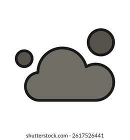 Smoke vector icon in solid line style. Simple and minimalist industrial and factory theme icons