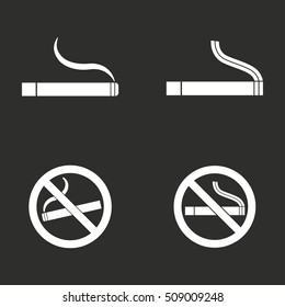 Smoke vector icon. White illustration isolated on black background for graphic and web design.