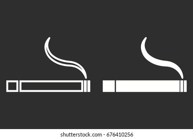 Smoke vector icon. White illustration isolated on black background for graphic and web design.