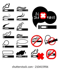 Smoke  vector icons set