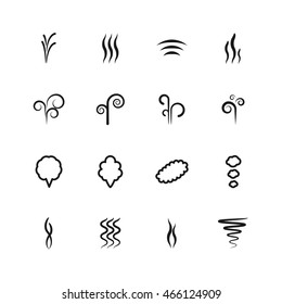 Smoke vector icons set