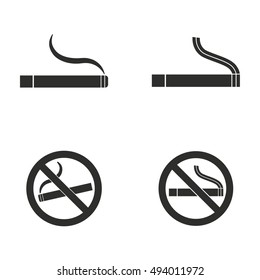 Smoke vector icons set. Black illustration isolated on white background for graphic and web design.