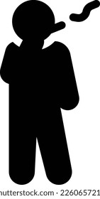 ilustración del vector de humo en un fondo transparente. Símbolos de calidad superior. Iconos vectoriales de glifos para diseño de conceptos y gráficos.