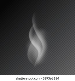 Smoke vector illustration on transparent background. Realistic smoke isolated. Vector smoke or vapor from electronic cigarettes