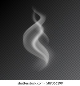 Smoke vector illustration on transparent background. Realistic smoke isolated. Vector smoke or vapor from electronic cigarettes