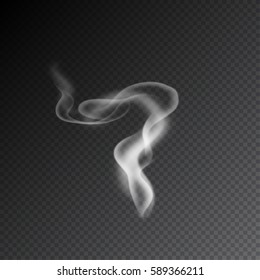 Smoke vector illustration on transparent background. Realistic smoke isolated. Vector smoke or vapor from electronic cigarettes