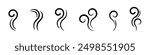Smoke vector illustration. Smoke silhouette. Steam symbols. Smoking and steaming silhouettes