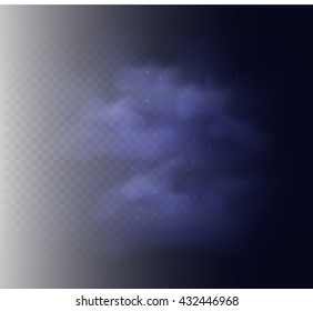 Smoke vector texture for black backgrounds. Beautiful big smoke cloud effect vector eps10. Smooth white gray smoke on transparent background. Cloudy smoke concept for design projects.