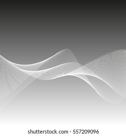 Smoke vector wave on dark gradient background. Abstract vector background