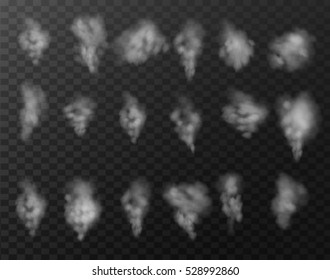 Smoke vectors on transparent background