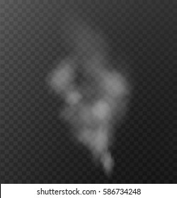 Smoke vectors on transparent background.