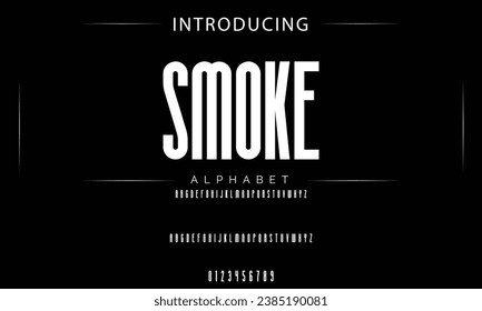 Smoke Vintage decorative font. Lettering design in retro style with label. Perfect for alcohol labels, logos, shops and many other.