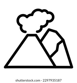 Smoke volcano icon outline vector. Crater vulcano. Volcanic lava