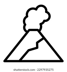 Smoke volcano icon outline vector. Volcanic lava. Cross section