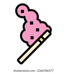 Smoke wand icon outline vector. Magic hat. Circus trick color flat