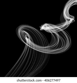 Smoke wave background. Vector illustration on black