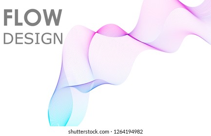 Smoke wave. Flow shapes design. Liquid wave background. Abstract 3d flow shape.