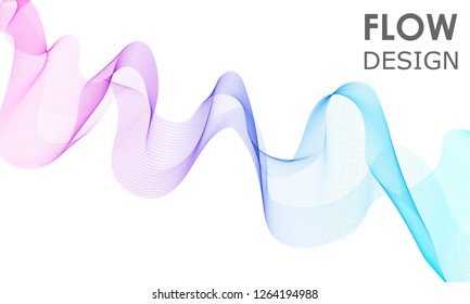 Smoke wave. Flow shapes design. Liquid wave background. Abstract 3d flow shape.