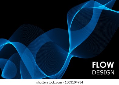 Smoke wave. Flow shapes design. Liquid wave background. Abstract 3d fluid shape. Color pattern. Modern fluid colors.