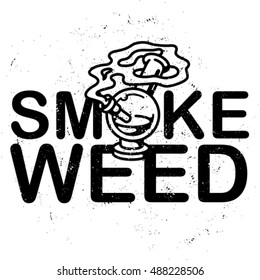 Smoke weed. Bong vector logo.