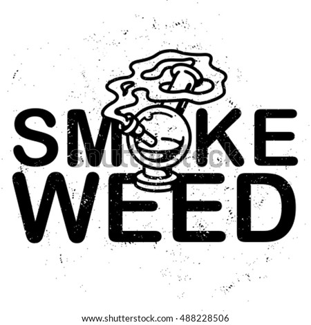Smoke weed. Bong vector logo.