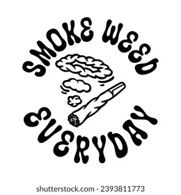 smoke weed design for t shirt design