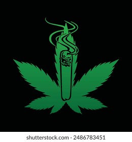 LOGO DE SMOKE WEED PLANT LEAF