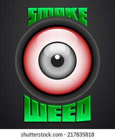 Smoke Weed, Red Eye Icon - Emblem - Weed Is Another Name For Marijuana