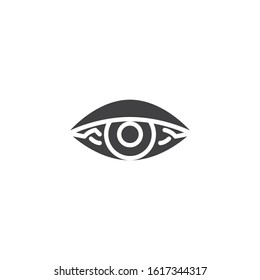 Smoke weed, red eye vector icon. filled flat sign for mobile concept and web design. Stoned eye glyph icon. Symbol, logo illustration. Vector graphics