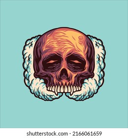 smoke weed skull vector design