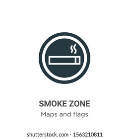 Smoke zone vector icon on white background. Flat vector smoke zone icon symbol sign from modern maps and flags collection for mobile concept and web apps design.