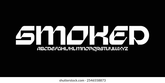 Smoked, Abstract modern urban alphabet fonts. Typography sport, simple, technology, fashion, digital, future creative logo font. vector illustration
