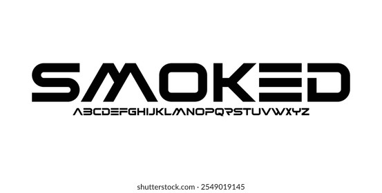 Smoked, Abstract scifi modern alphabet fonts. Science fiction typography sport, technology, fashion, digital, future creative logo font. vector illustration
