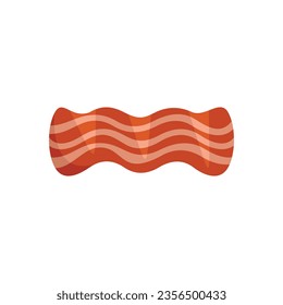 Smoked bacon icon flat vector. Meat crispy. Food cooking isolated