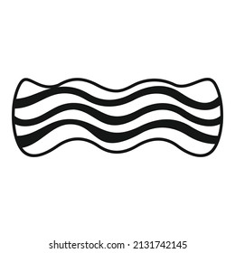 Smoked bacon icon simple vector. Meat crispy. Food cooking