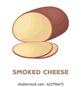 Smoked cheese.Different kinds of cheese single icon in cartoon style vector symbol stock illustration web.