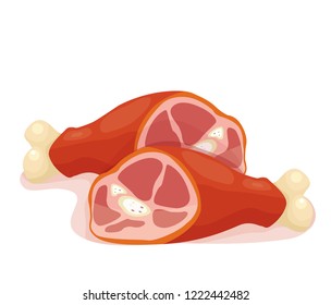 smoked chicken vector