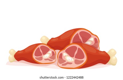 smoked chicken vector