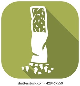 smoked cigarette butt flat icon