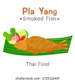 Smoked Fish And Vegetable Vector