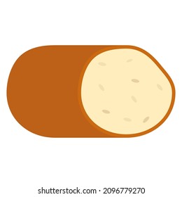 smoked round cheese flat clipart vector illustration