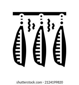 smoked salmon glyph icon vector. smoked salmon sign. isolated contour symbol black illustration