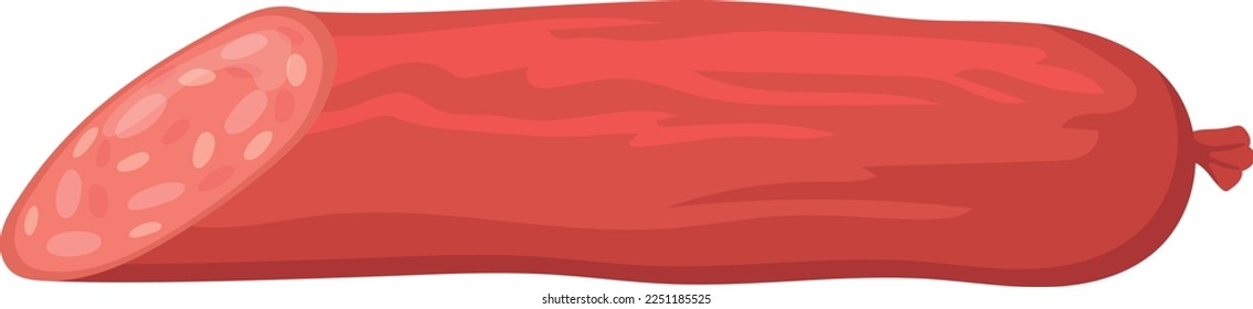 Smoked sausage cartoon icon. Dry meat product isolated on white background