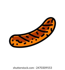 smoked sausage meat color icon vector. smoked sausage meat sign. isolated symbol illustration