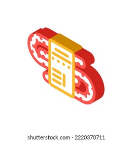smoked sausage meat isometric icon vector. smoked sausage meat sign. isolated symbol illustration