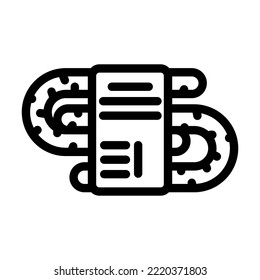 smoked sausage meat line icon vector. smoked sausage meat sign. isolated contour symbol black illustration