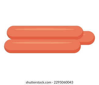 Smoked sausage. Meat product. Food. Vector illustration.