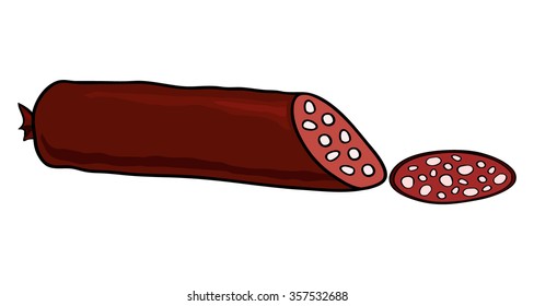 Smoked sausage sliced